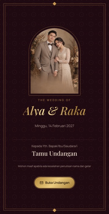 Contoh undangan tema Beludru