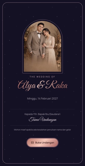 Contoh undangan tema Bulan Madu