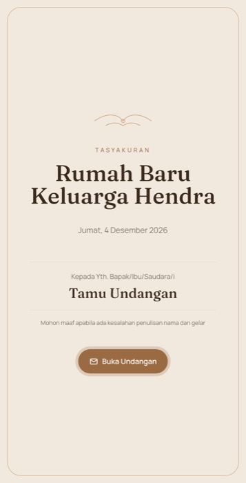 Contoh undangan tema Hunian