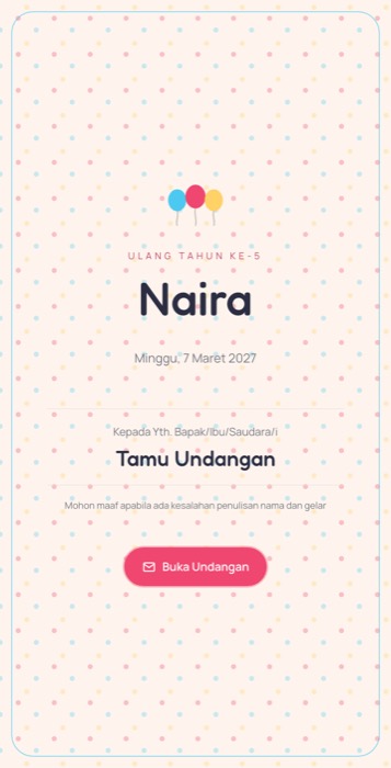 Contoh undangan tema Pelangi