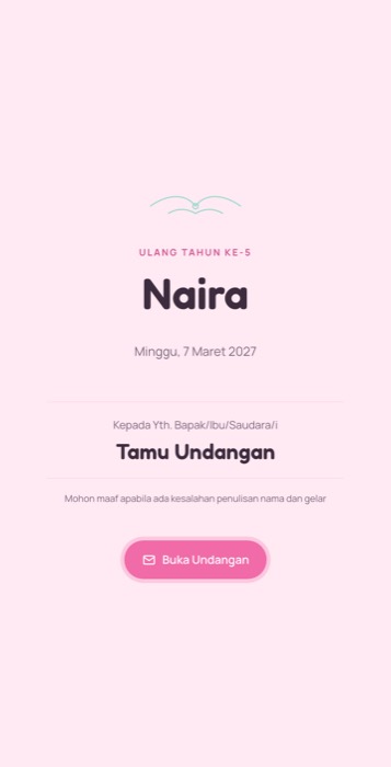 Contoh undangan tema Permen Kapas