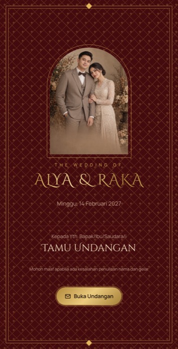 Contoh undangan tema Songket